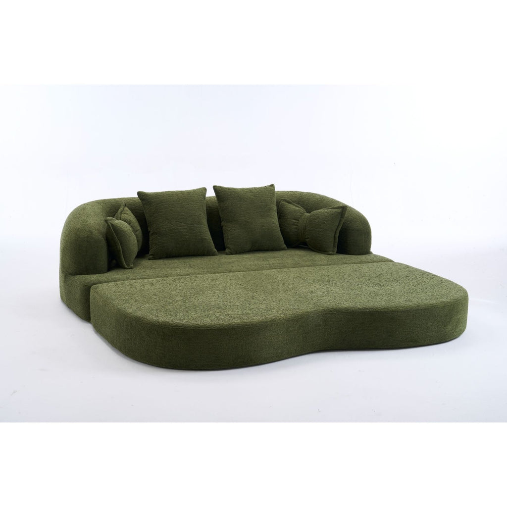 Foldable Sofa Bed, Boneless Couch Convertible Sleeper With 4 Pillows