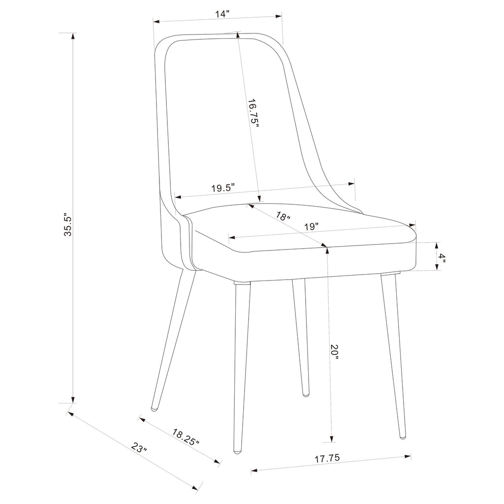 Side Chairs Upholstered With Tapered Legs (Set of 2) - Gray