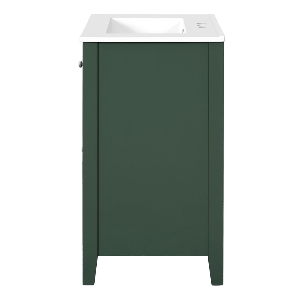 Bathroom Vanity With Basin, Rectangular Cabinet With 2 Drawers And Soft Closing Door