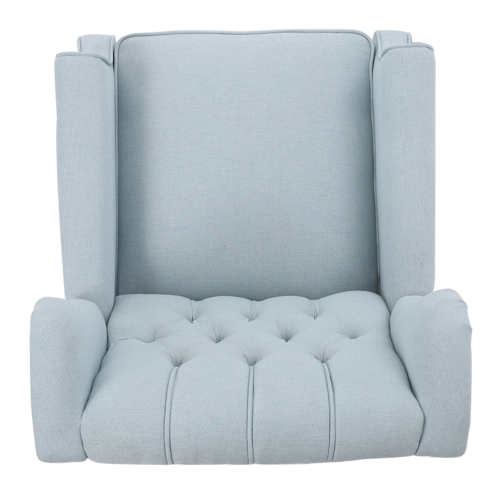 Armchair Recliner With Pushback Mechanism And Wingback Design