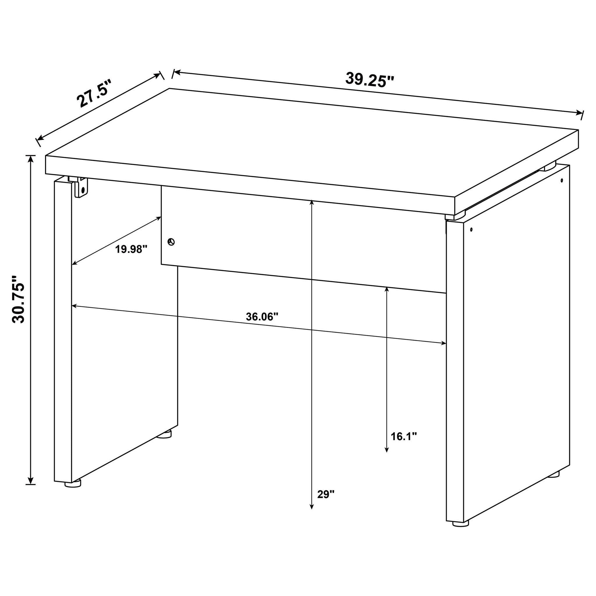 Extension Desk With Floating Top Design - Brown