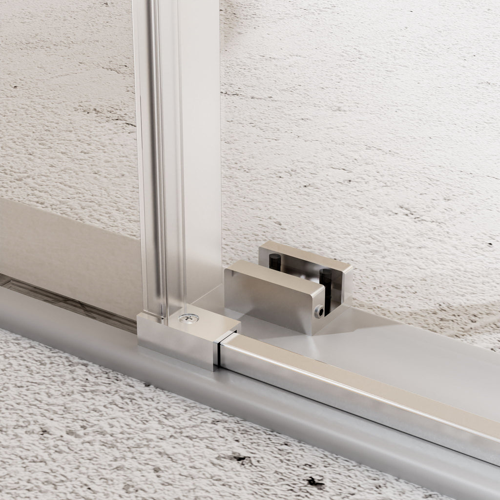 Frameless, Single Sliding Soft Close Shower Doors, 5/16" Sgcc Tempered Glass