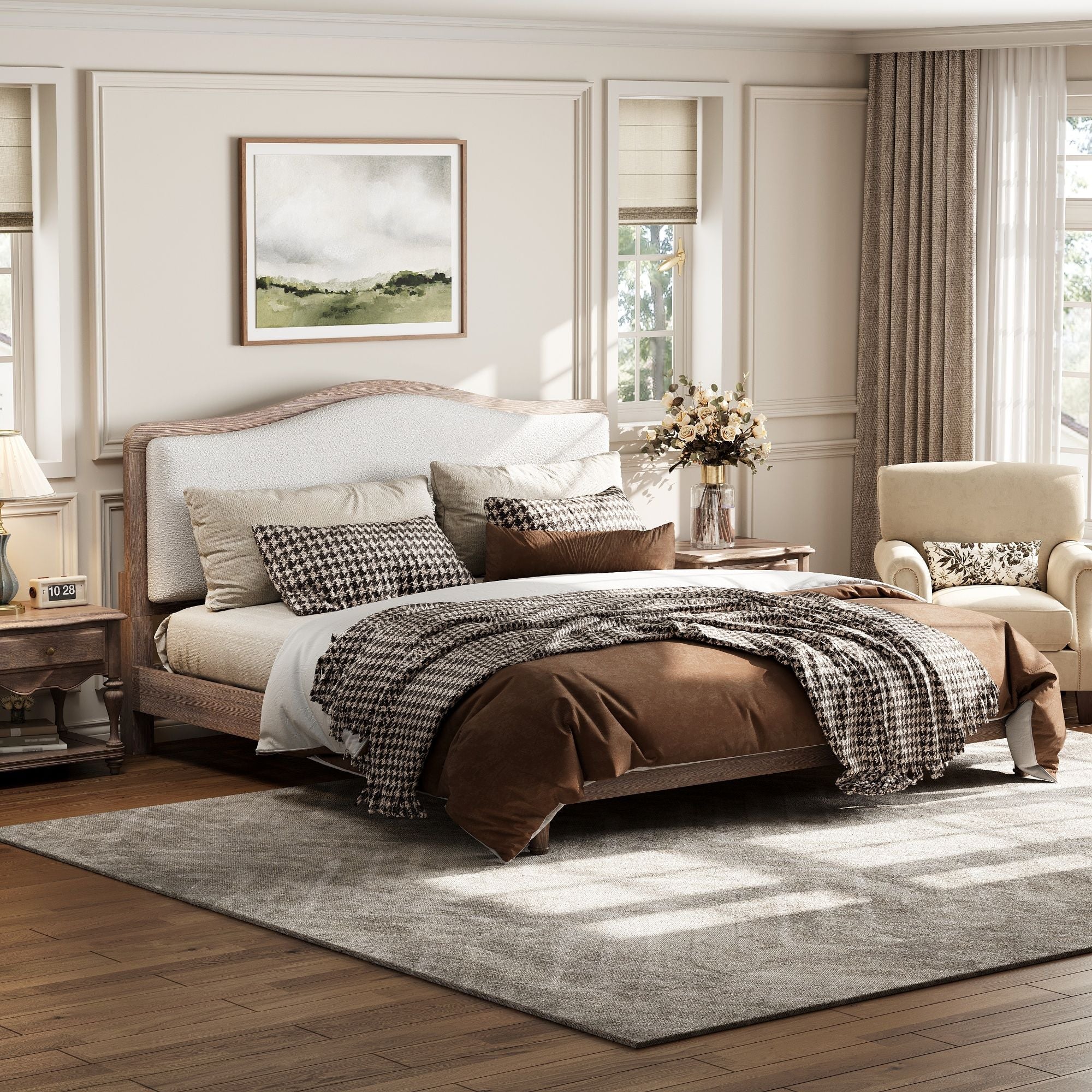 Platform Bed With Upholstered Headboard