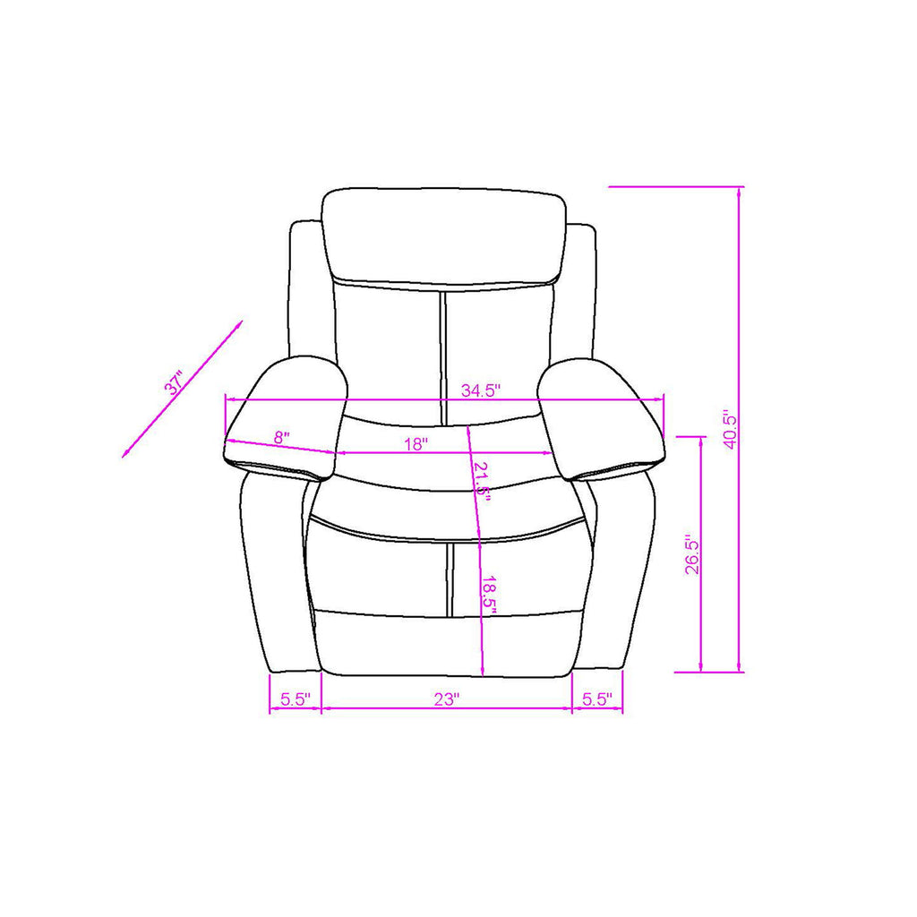 Blanche - Reclining Set With LED Lights, Speaker