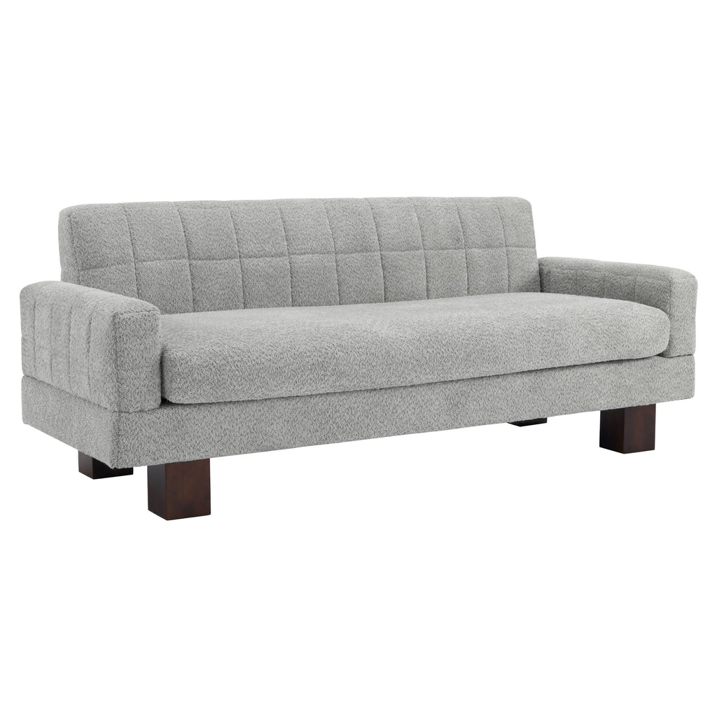 Modern Loveseat Sofa, 2 Seater With Square Arms For Living Room