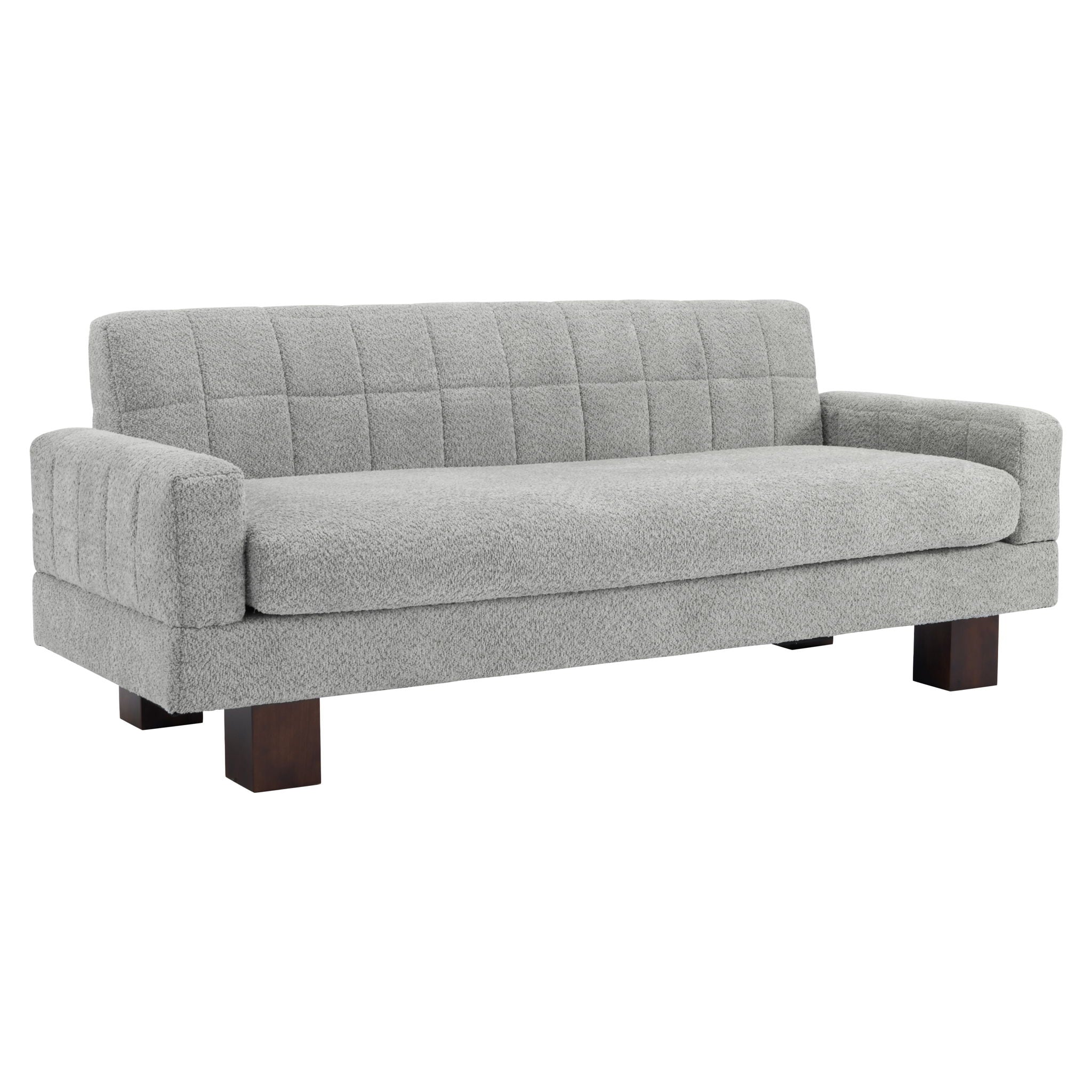 Modern Loveseat Sofa, 2 Seater With Square Arms For Living Room