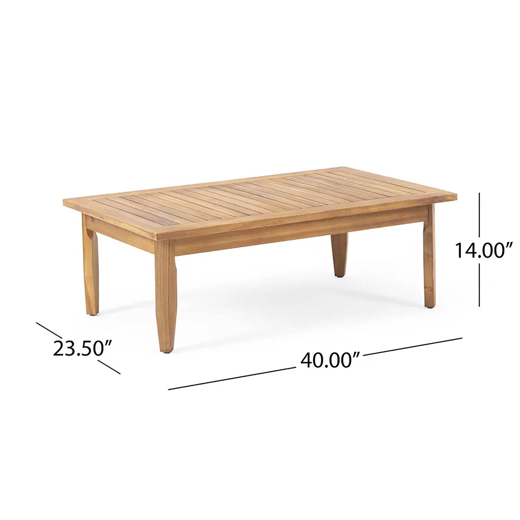Alluvion - 4 Piece Wood Outdoor Patio Conversation Set With Cream Cushions - Teak / Beige