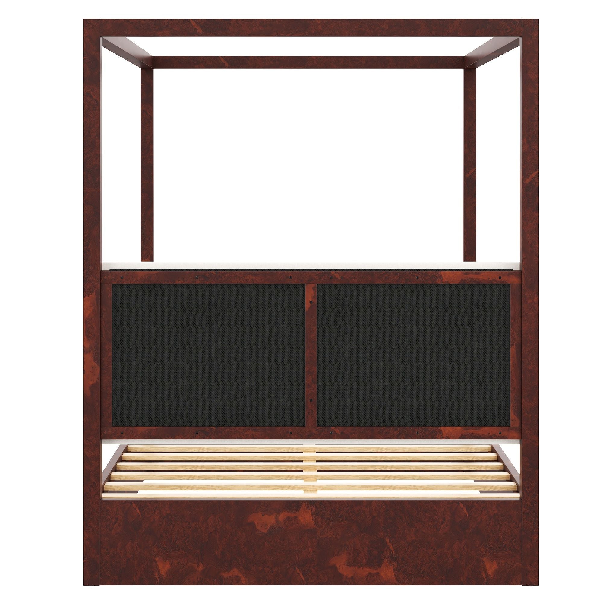 Canopy Platform Bed With Upholstered Headboard