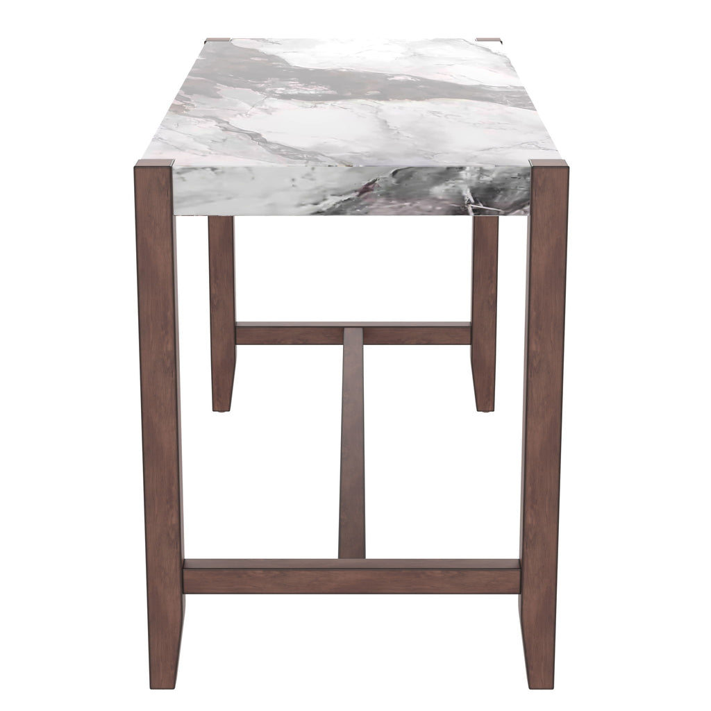 5 Piece Counter Height Dining Set With 4 Upholstered Chairs