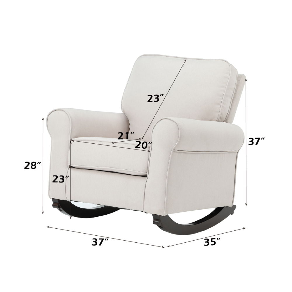 Elvin - Rocking Chair - Beige Fabric
