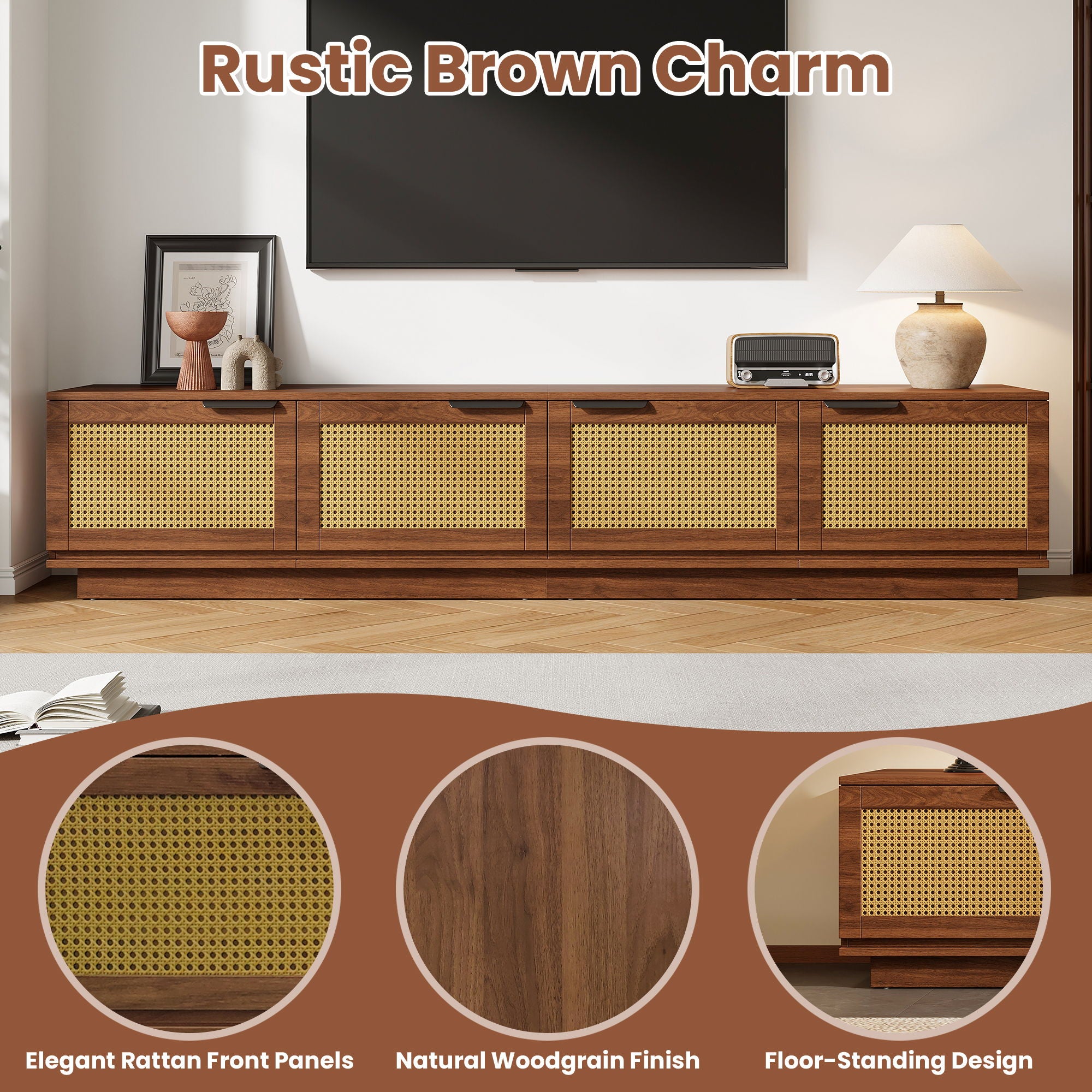TV Stand, Media Console - Walnut