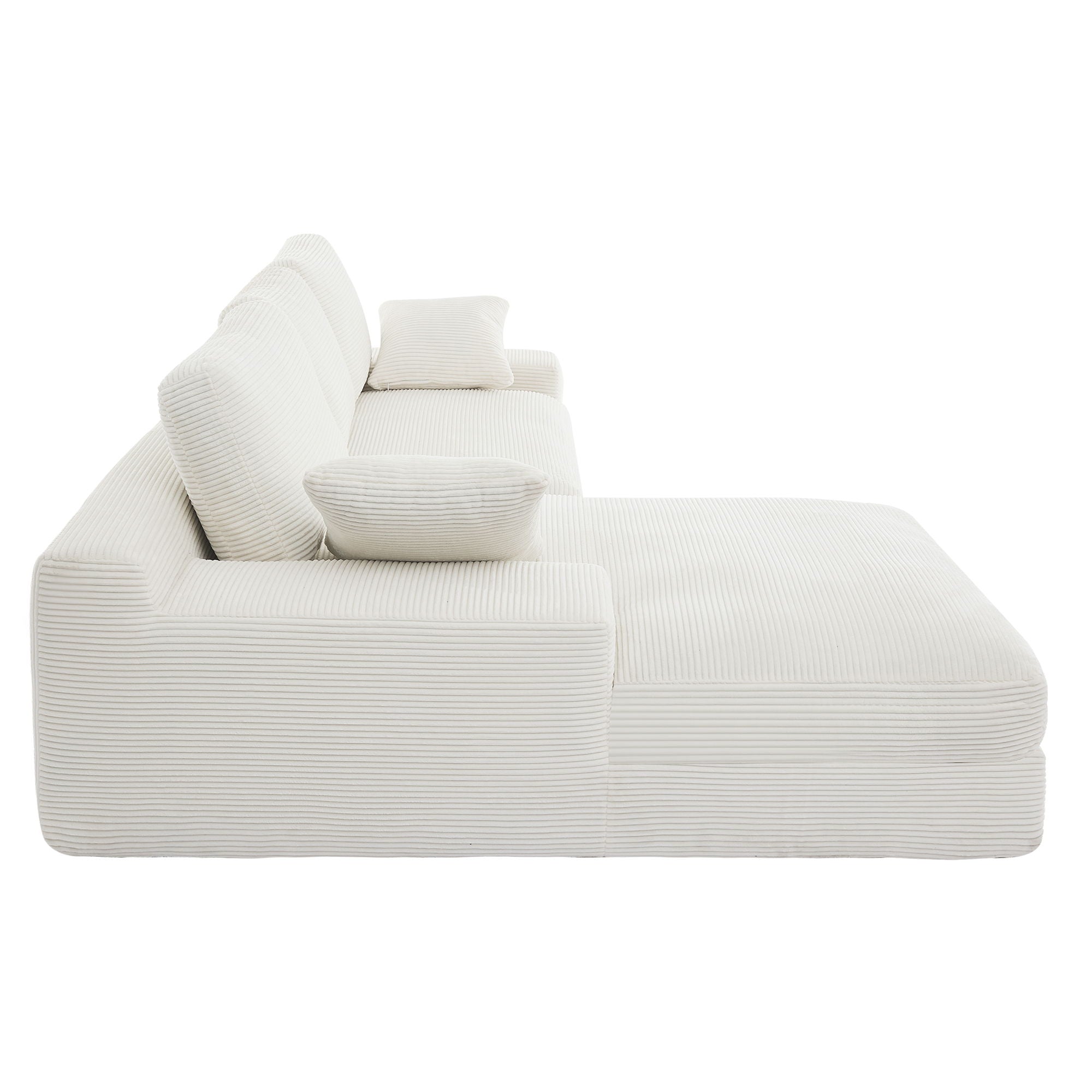 Compressed Sofa With 3 Back Cushions, 2 Throw Pillows