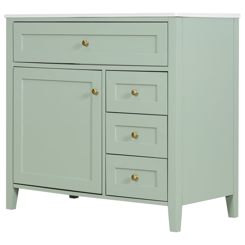 Bathroom Vanity With Sink, Cabinet With 3 Drawers And Adjustable Shelf