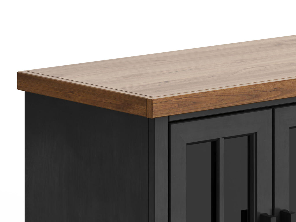 Fireplace TV Stand Console For TVs Up To 100" - Black / Whiskey