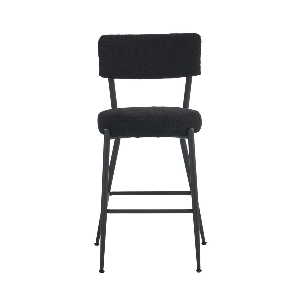 Modern Teddy Fabric Upholstered Bar Stools - Legs