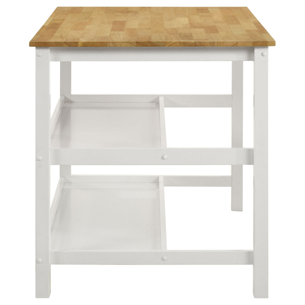 Cowichan - Kitchen Island Counter Table With Pot Rack - White