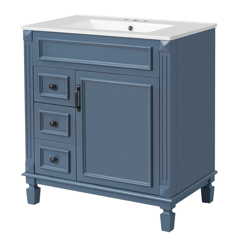 Bathroom Vanity With Sink, Cabinet With 2 Drawers And Adjustable Shelf