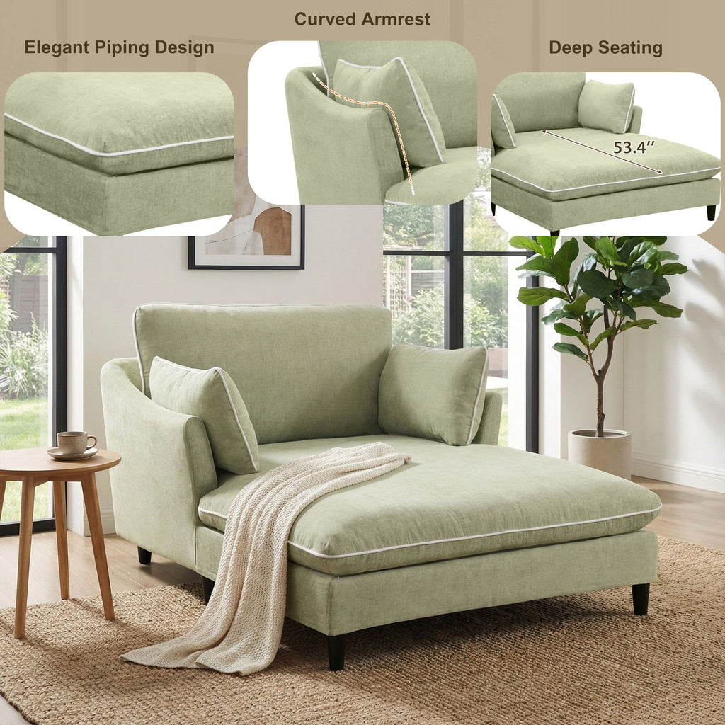 Modern Chaise Lounge Couch Sofa Bed With Pillows
