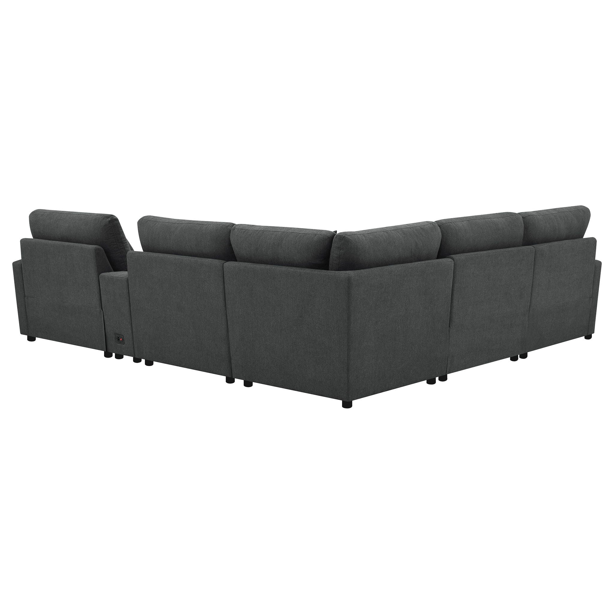 Hollander - 6 Piece Modular Power Reclining Sectional - Dark Gray