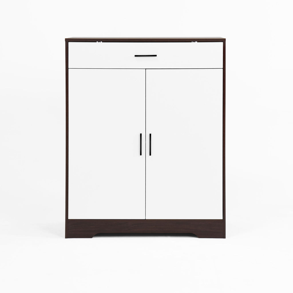 Freestanding Wooden Shoe Cabinet, 4 Tier Organizer With Drawer