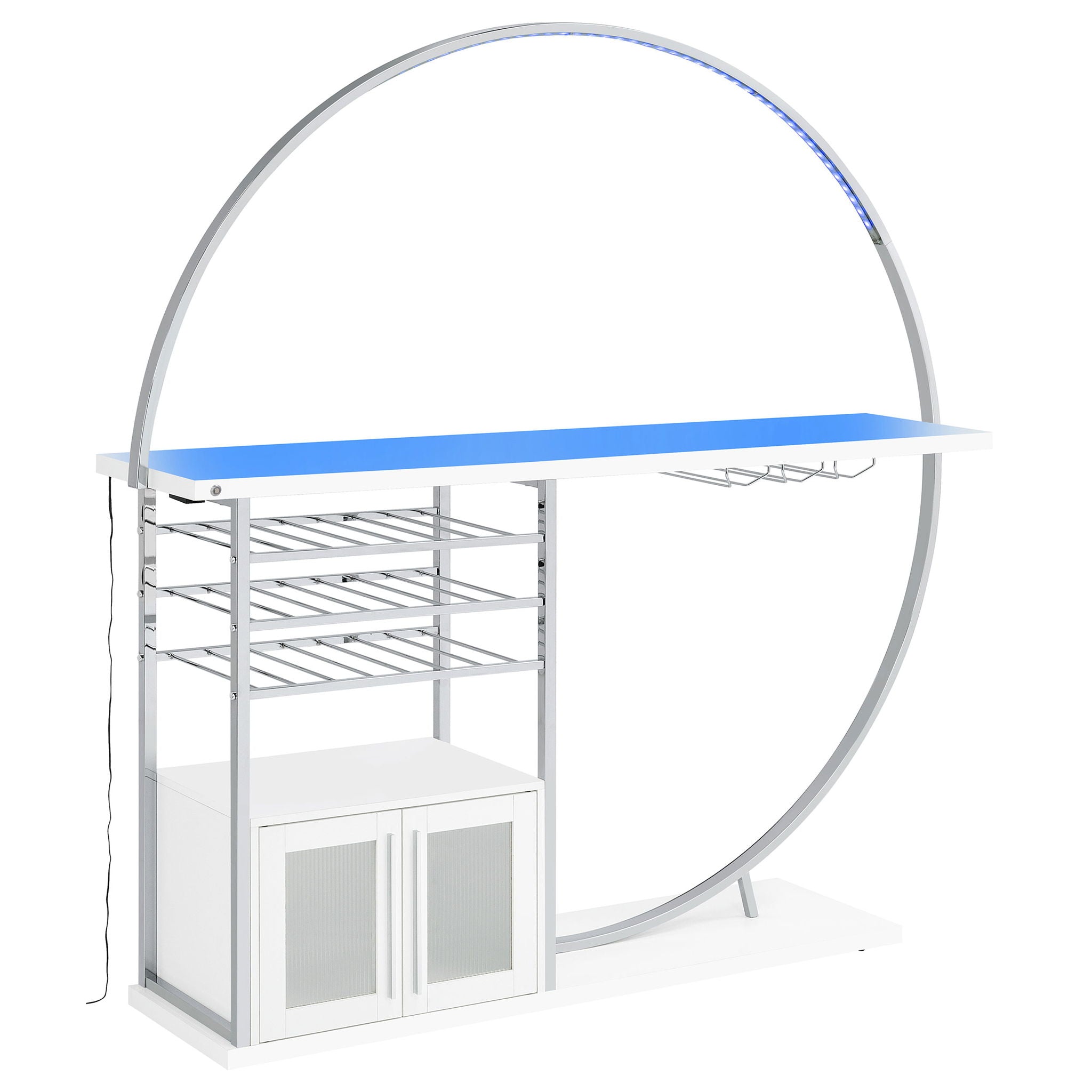 Casey - 2 Door Home Bar Storage Bar With Customizable Lighting - White