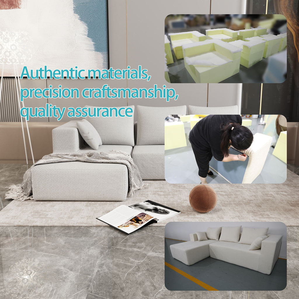 Modular Corner Sofa With Soft Fabric