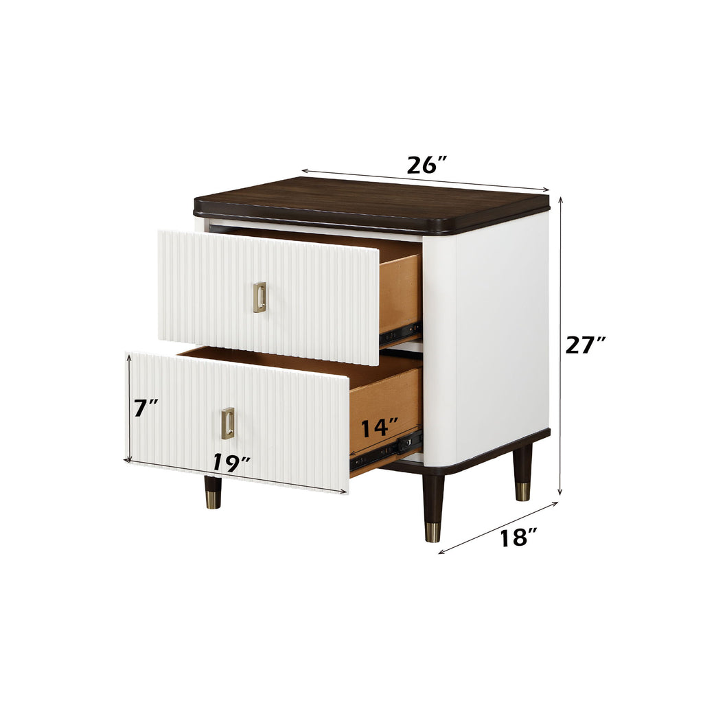 Carena - 5 Piece Bedroom Set (Eastern King Dresser Chest Mirror Nightstand) - Brown / Light Gray / White