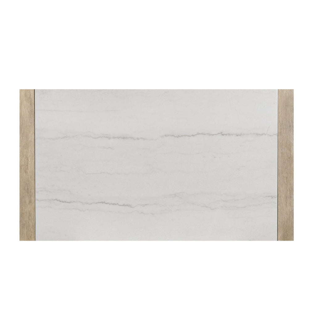 Vanilla - Real Marble Dining Table And Chair Set With Upholstery - Beige / Natural