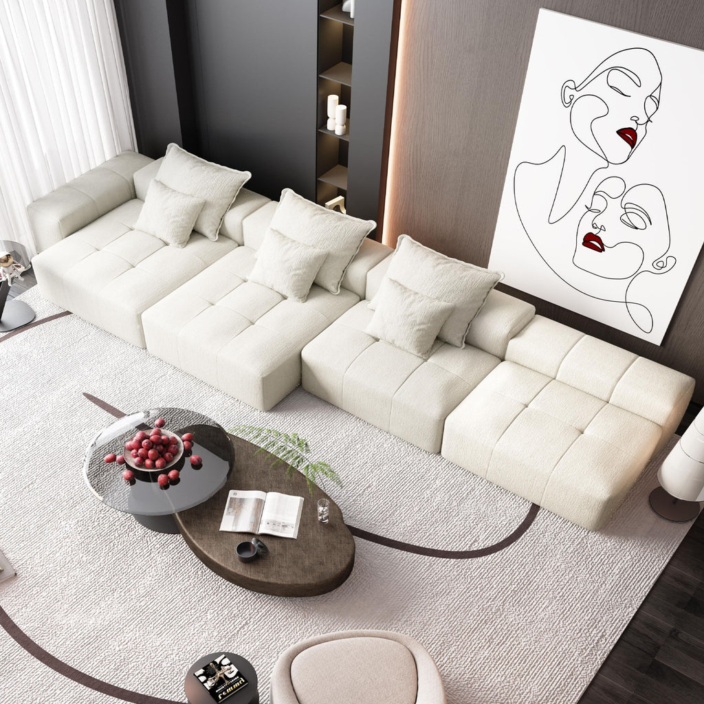 Modern Oversized Diy Combination Modular Sectional Sofa With Pillows