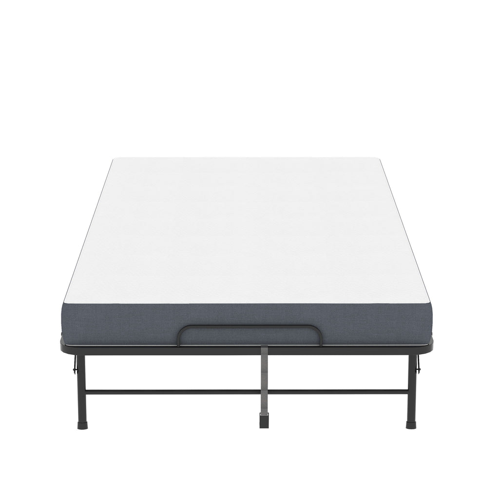 Twin Wide Folding Bed For Tall People, Extra Long & Wide Rollaway With Memory Foam, Heavy-Duty Capacity Guest, Spacious Portable Cot - Black