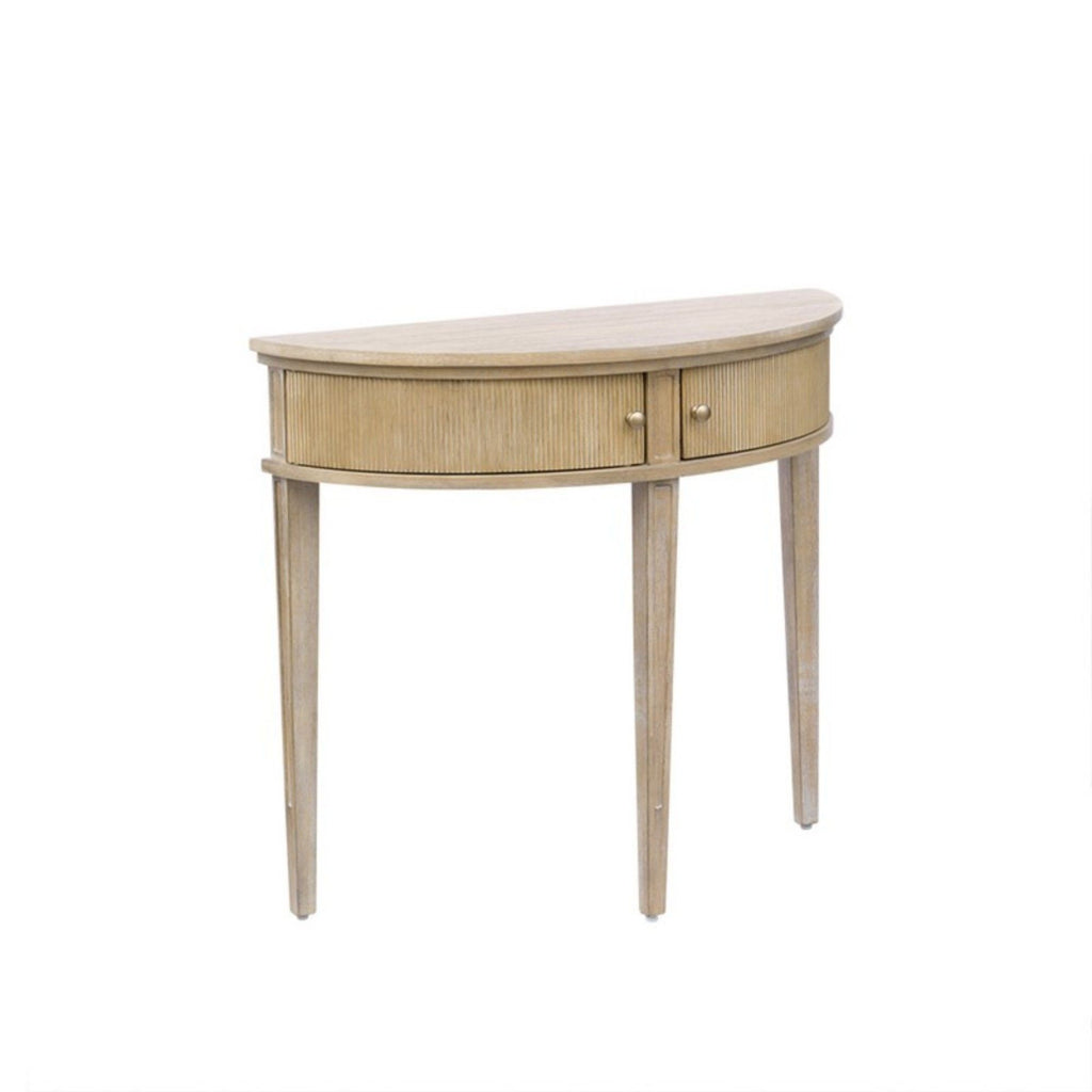 Vintage Inspired Storage Console Table With Fluted Doors
