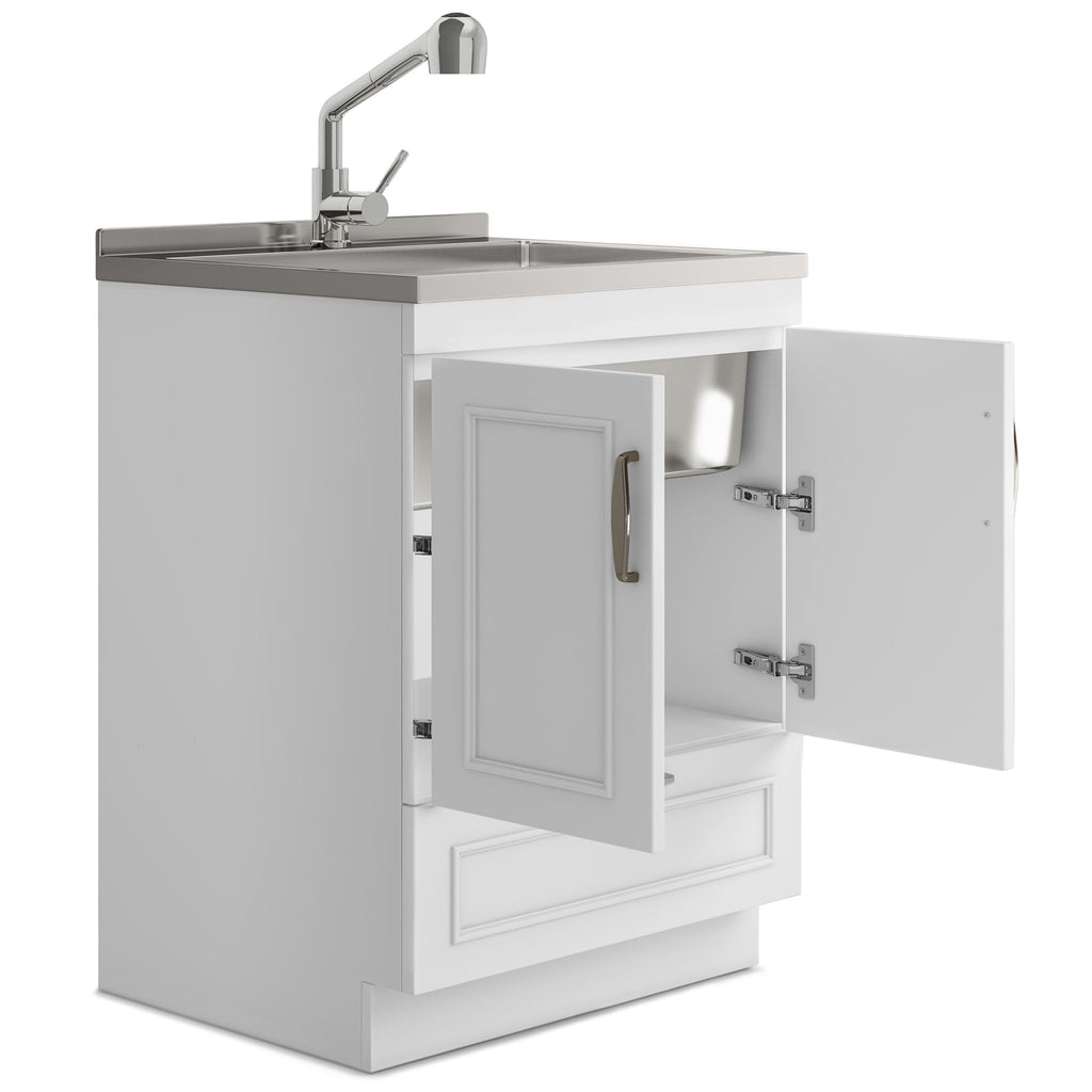Cardinal - Laundry Cabinet With Faucet And Sink - White