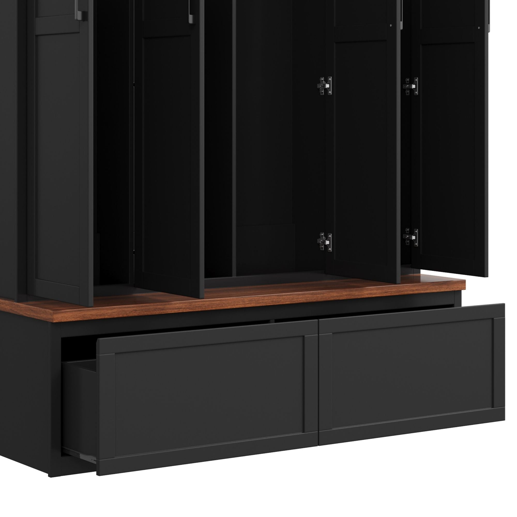 Hall Tree With 4 Hidden Cabinets