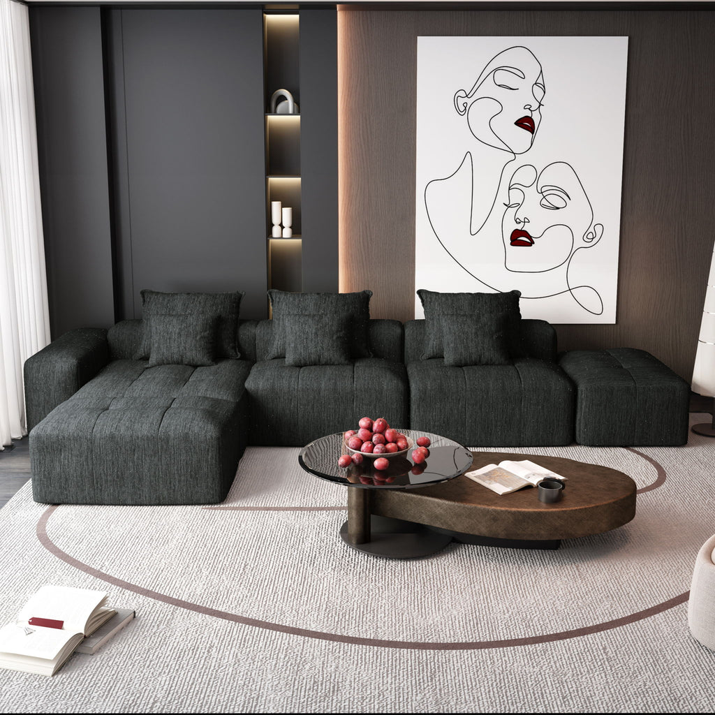 Modern Oversized Diy Combination, Modular Sectional Sofa With Pillows