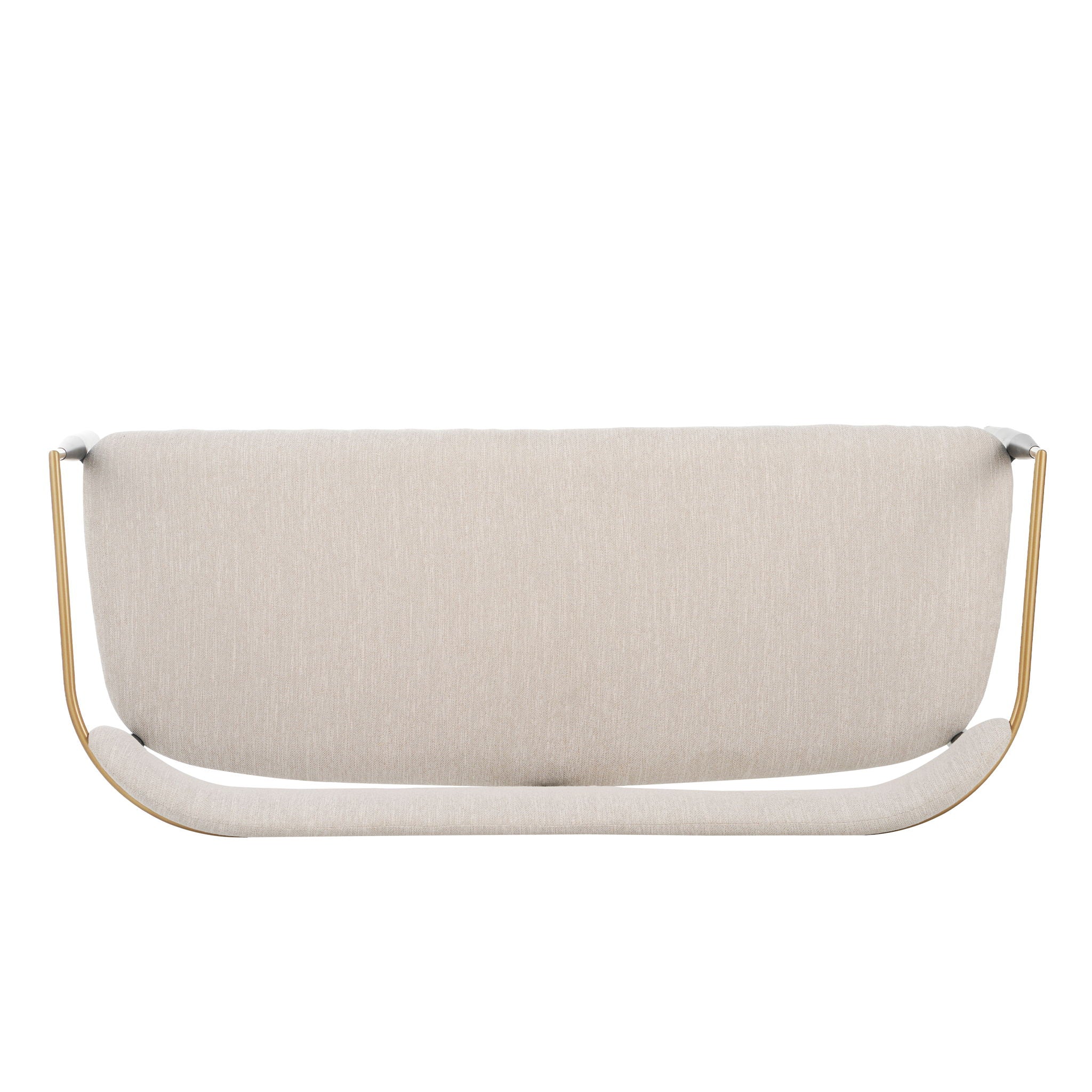 Modern Upholstered Loveseat Settee - Beige / Black / Gold