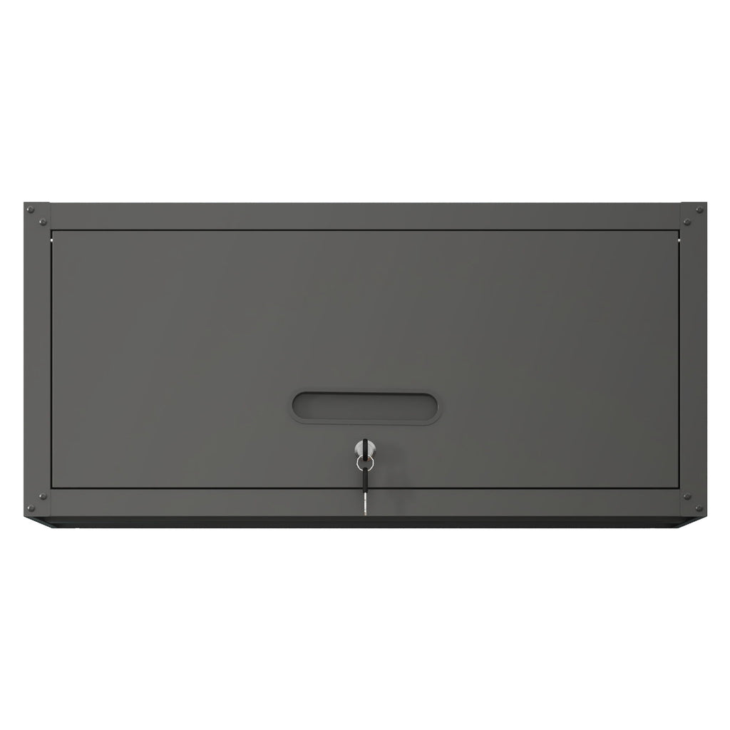 Heavy Duty, Metal Wall Mounted Tool Storage Cabinet Steel Metal Garage Storage Cabinet - Black / Gray
