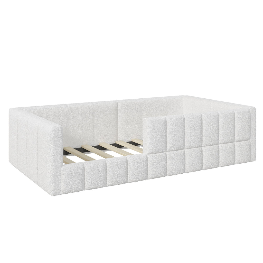 Upholstered Daybed With Soft Padded Cube Design