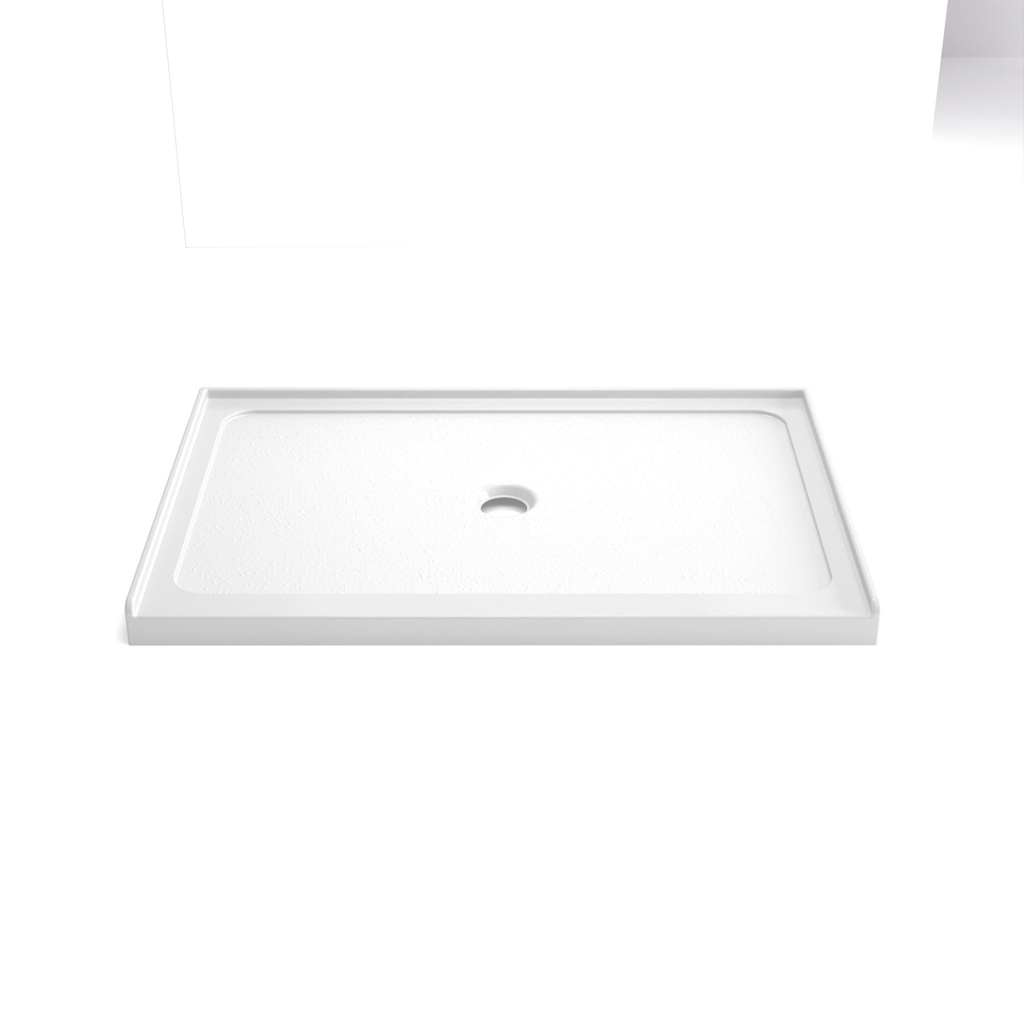 Shower Base, Center Drain With Durable Construction - Gloss White
