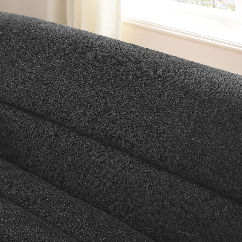 U-Shaped Modular Sectional Sofa With Chaise And Movable Ottoman With Wave-Shaped Armrest