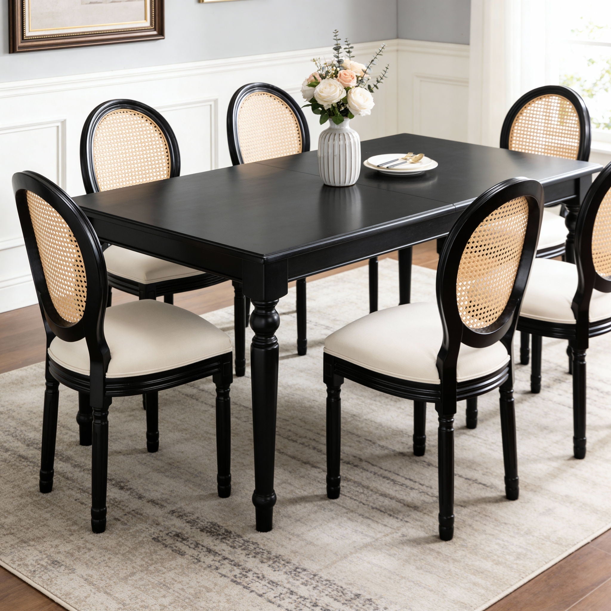 French Country Dining Chairs With Round Back (Set of 2)