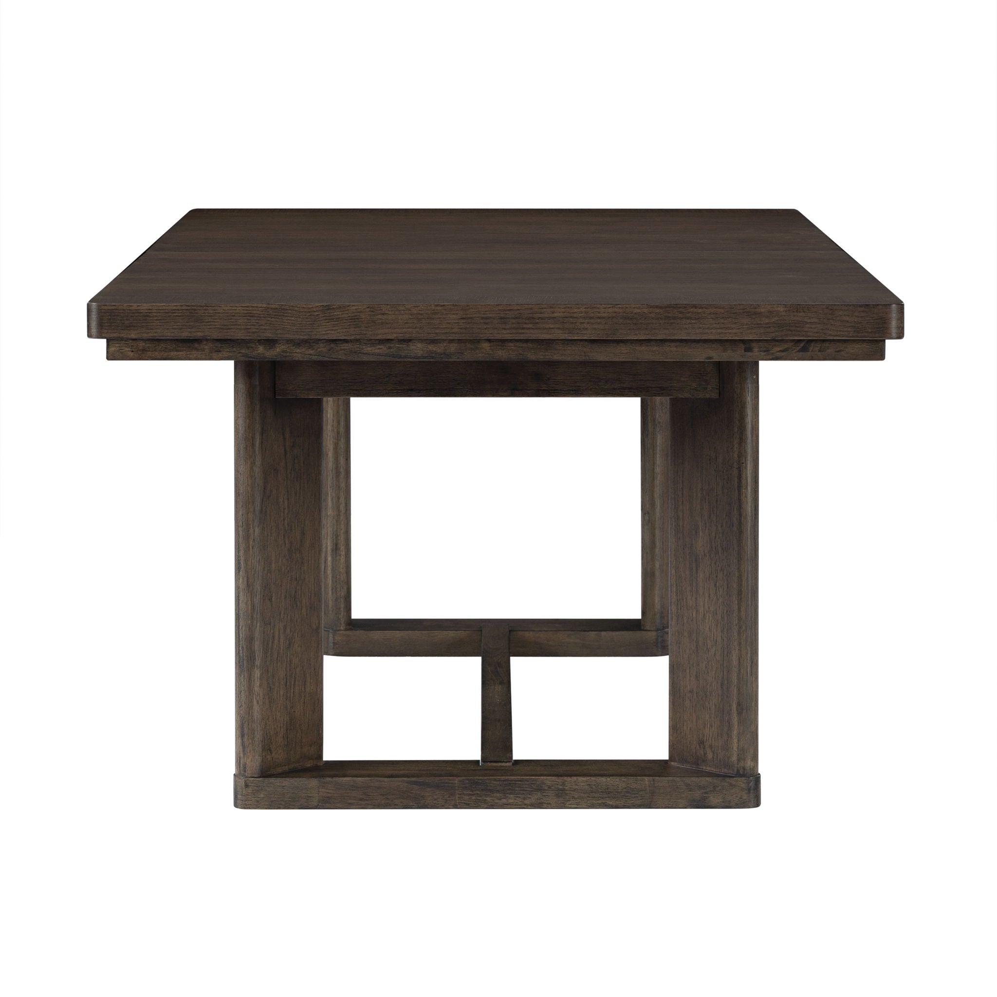 Trestle Dining Table With Leaf - Dark Oak