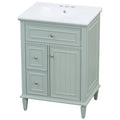 Modern Bathroom Vanity With Sink, Adjustable Shelf, 1 Flip Drawer & 2 Drawers
