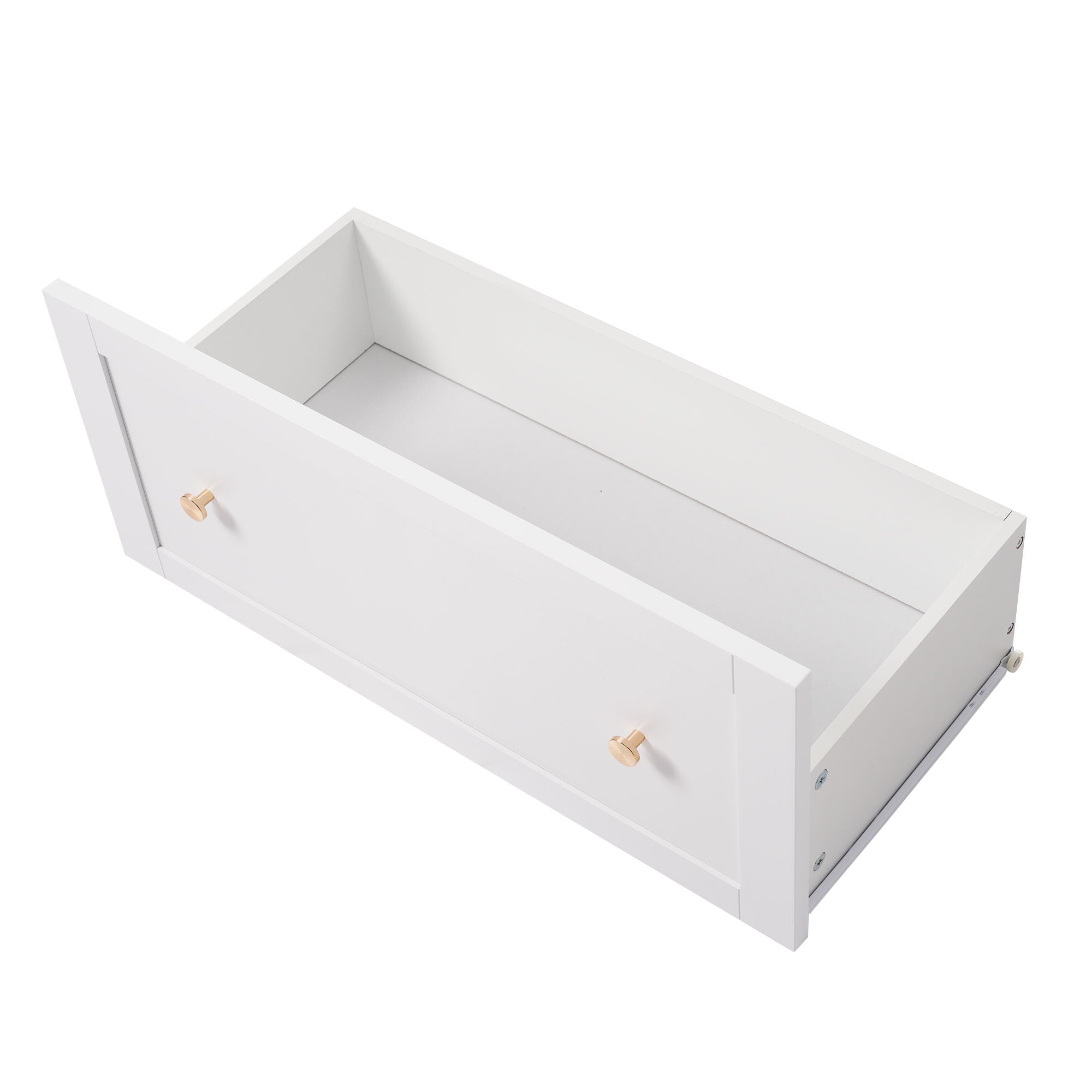 Freestanding Tall Bathroom Cabinet With Adjustable Shelves, Drawers, Soft Close Glass Doors