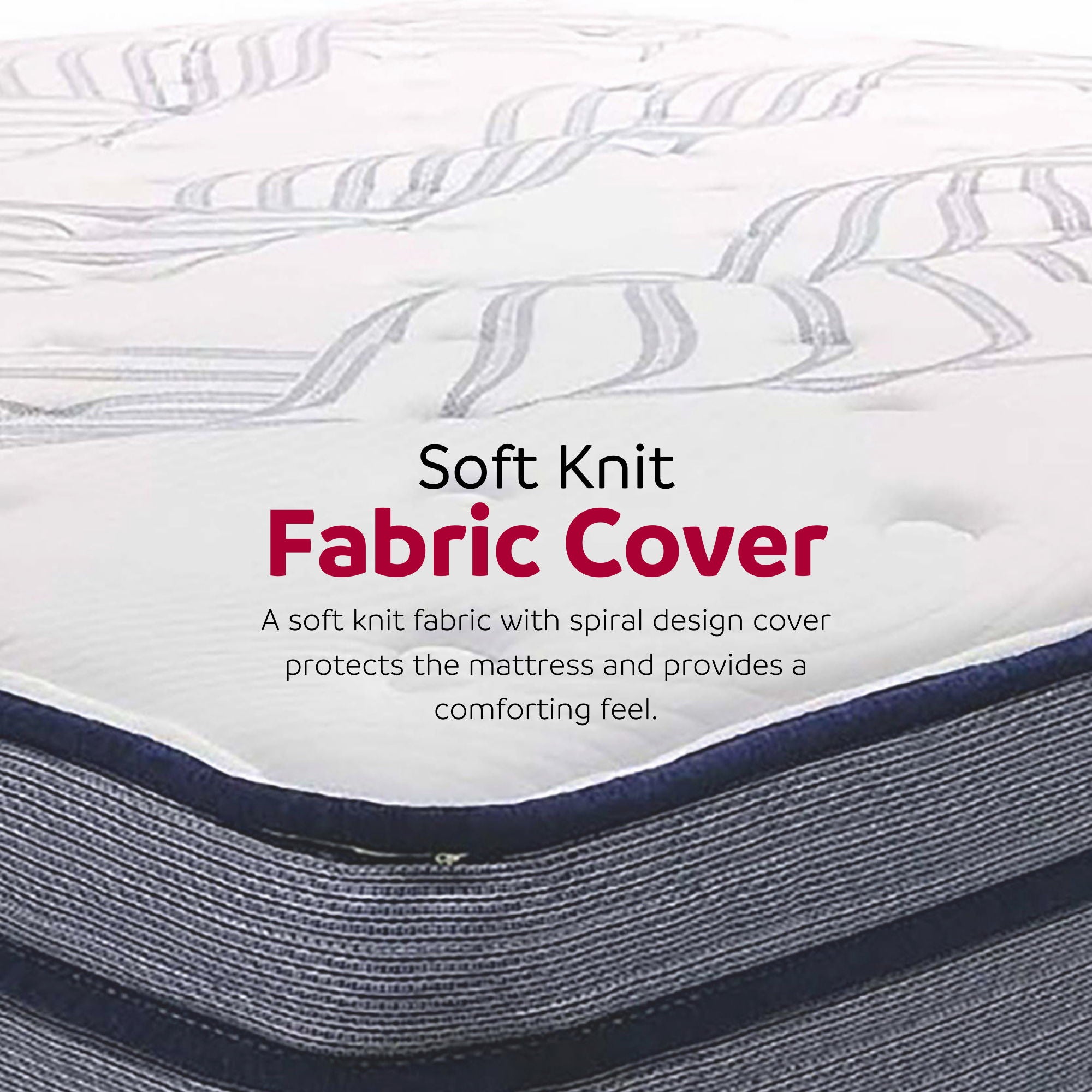 Hybrid Plush Foam Mattress, Soft Polyester Knit Cover, Multi Layer Foam Mattress - White / Gray - King