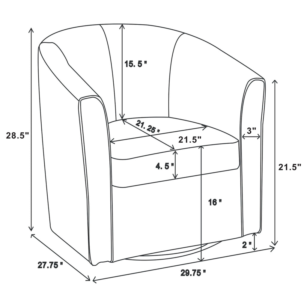 Swivel Armchair With Barrel-Back Design
