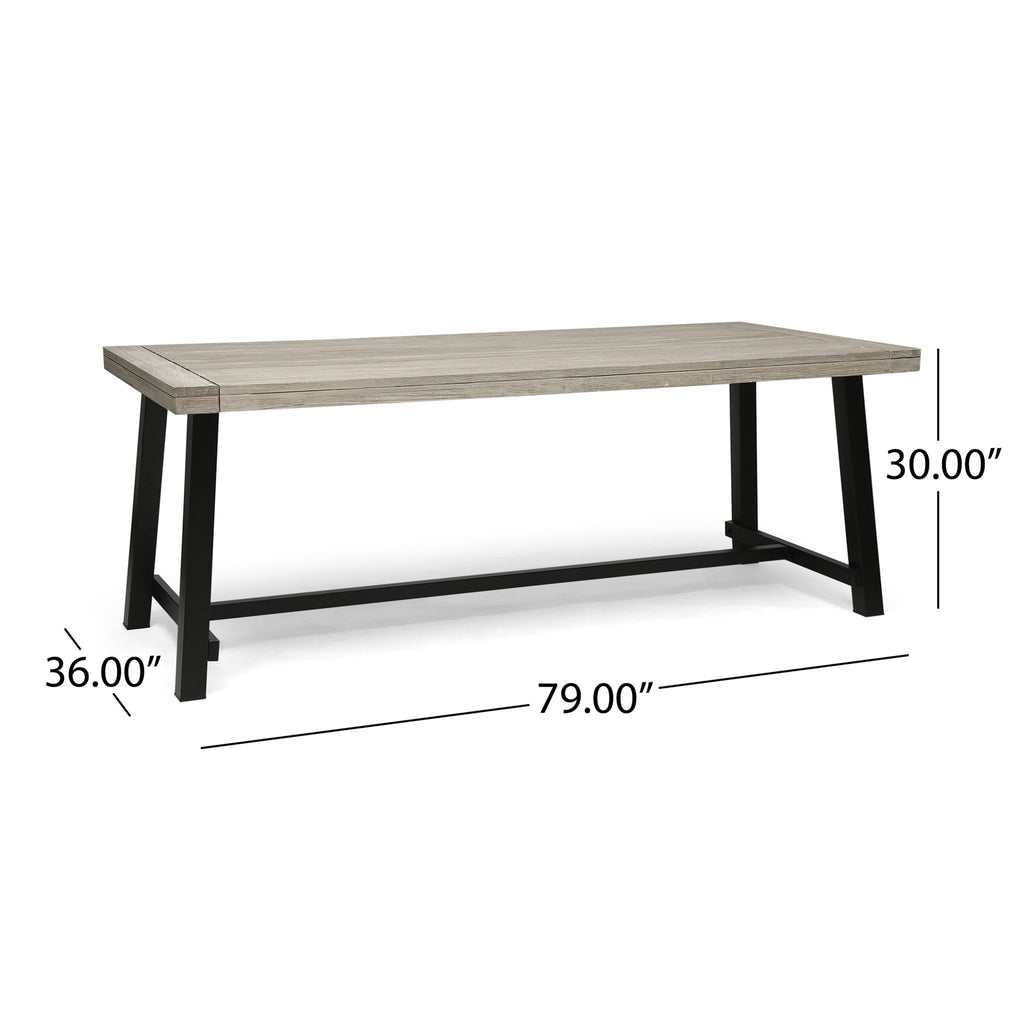 Equilibrium - Outdoor Dining Table With Wooden Frame And Slat Top