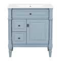 Modern Bathroom Vanity With Sink, Freestanding Cabinet With Flip Drawer & Adjustable Shelf