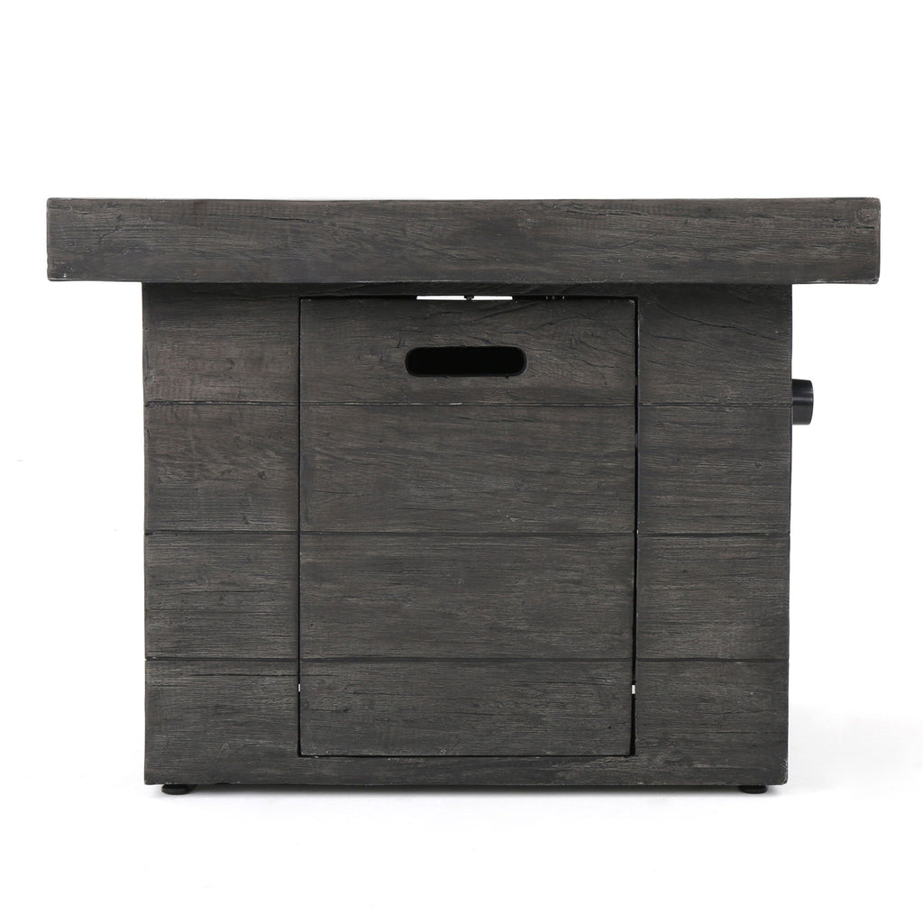 Anchorage - Wood Square Fire Pit 40, 000 Btu - Gray