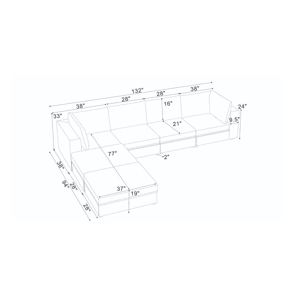 Modern Reversible Modular Sectional
