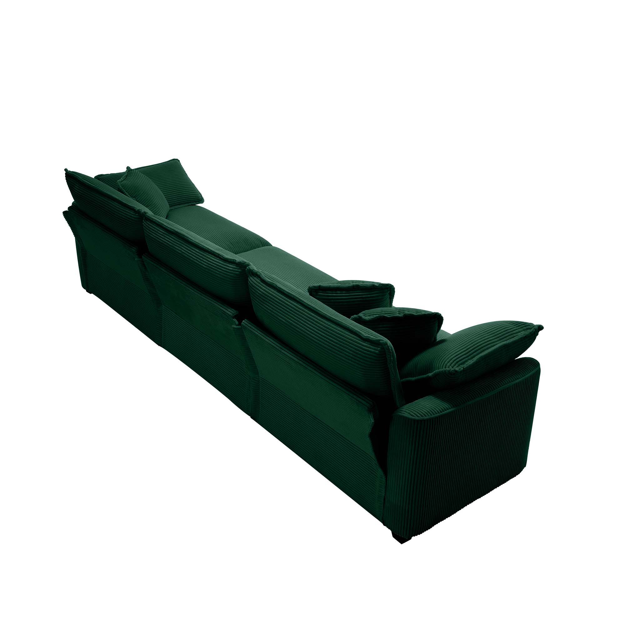 Mid-Century Modern 3 Seater Sectional Sofa With Arm And Throw Pillows